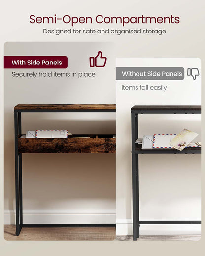 Entryway console table with semi open compartments - image 3