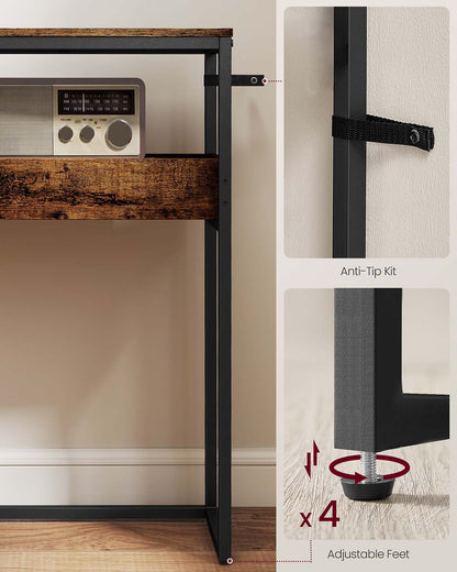 Entryway console table with semi open compartments - image 5