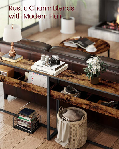 Entryway console table with semi open compartments - image 7