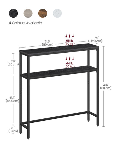 2-Tier Console Table for Hallway Marble White and Ink Black - image 48