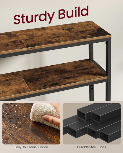 2-Tier Console Table for Hallway Marble White and Ink Black - image 40