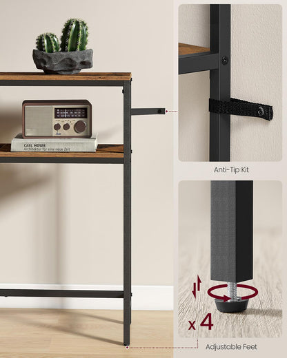 2-Tier Console Table for Hallway Marble White and Ink Black - image 41