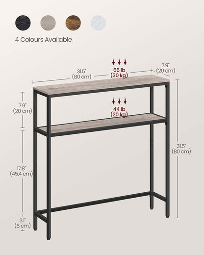 2-Tier Console Table for Hallway Marble White and Ink Black - image 36