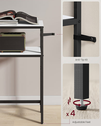 2-Tier Console Table for Hallway Marble White and Ink Black - image 53