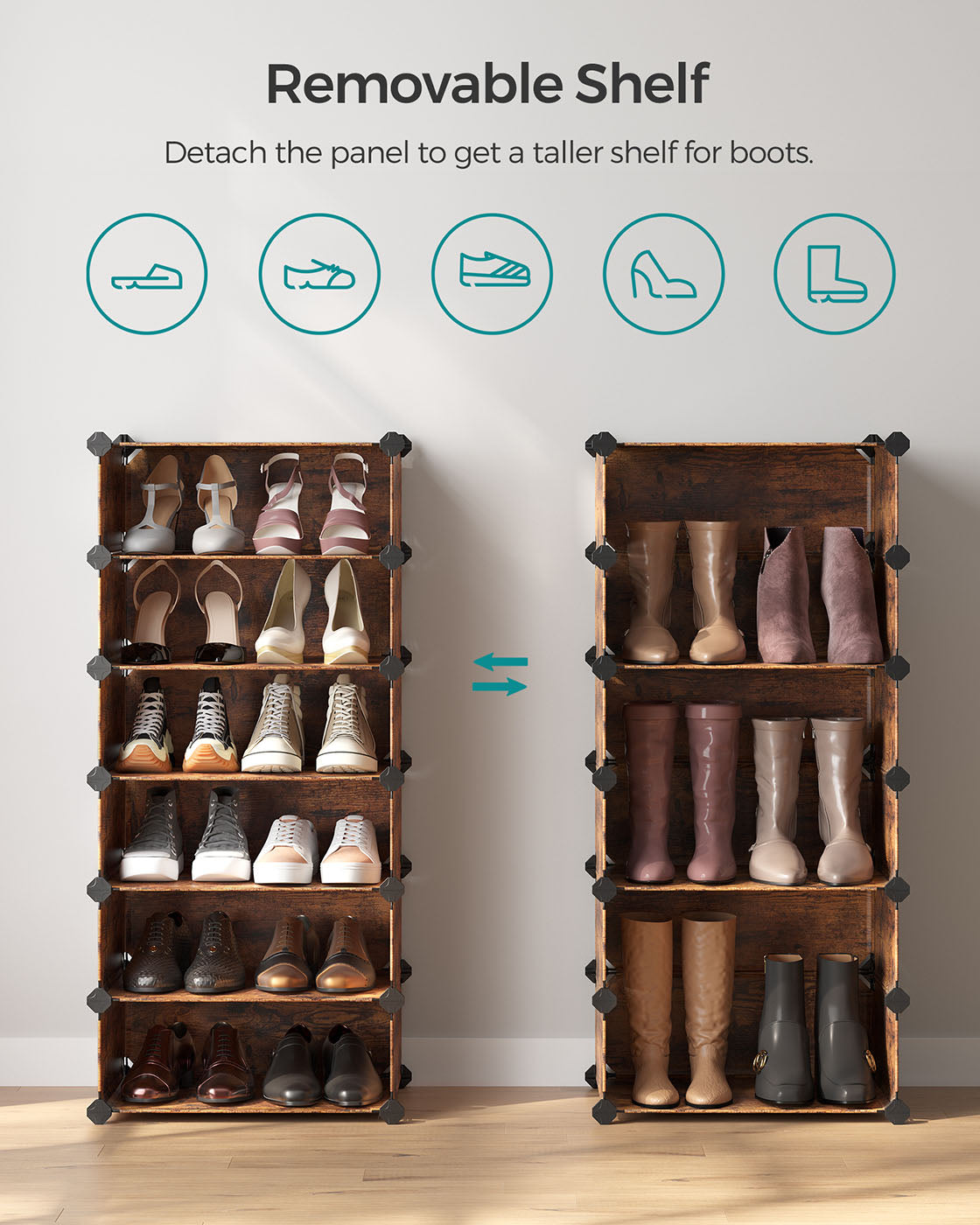 Brown Plastic Storage Organizer for Shoes - image 4