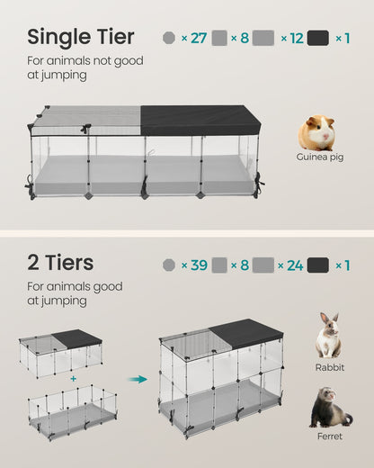 Small Animal Playpen, 144 x 74 x 47 cm, Cloud White - image 5