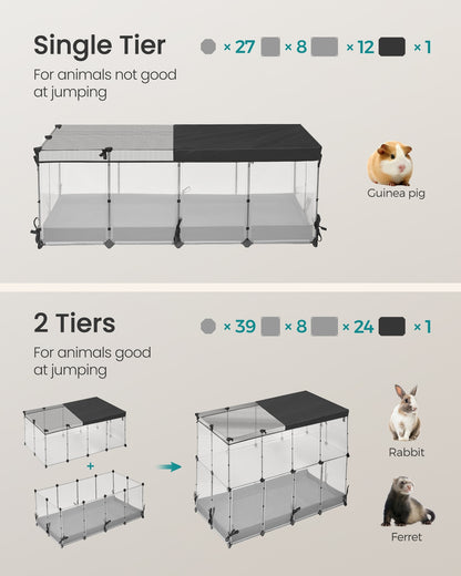 Small Animal Playpen, 144 x 74 x 57 cm, Cloud White - image 5