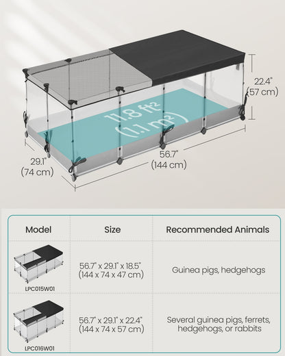 Small Animal Playpen, 144 x 74 x 57 cm, Cloud White - image 6