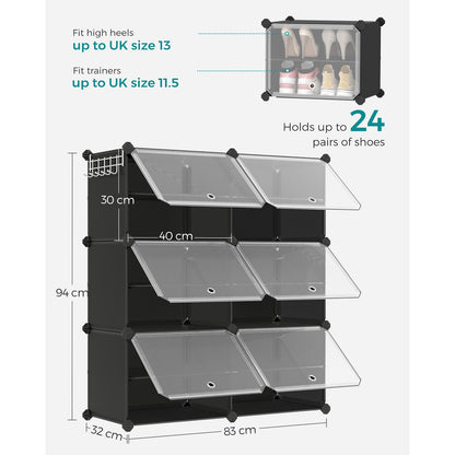 Interlocking Shoe Rack Black - image 8