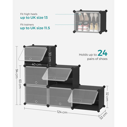 Interlocking Shoe Rack Black - image 9