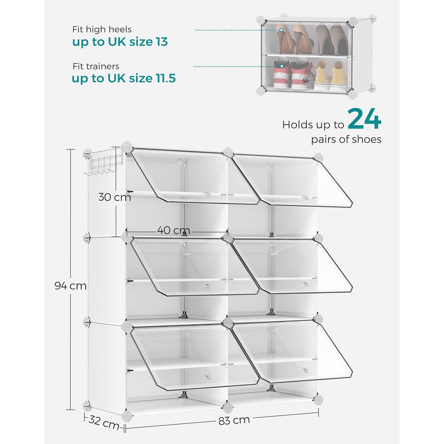 Interlocking Shoe Rack Black - image 20