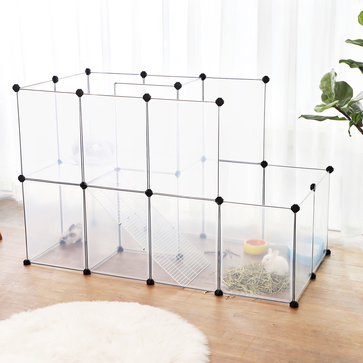 White Plastic Modular Fence Pet Playpen - image 2