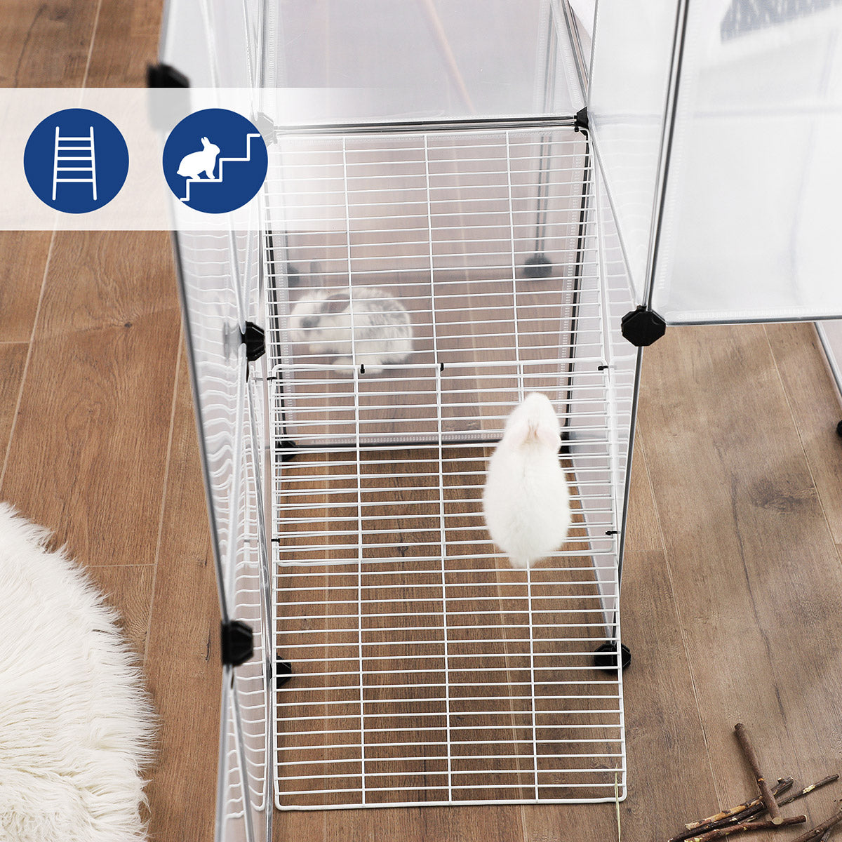 White Plastic Modular Fence Pet Playpen - image 4