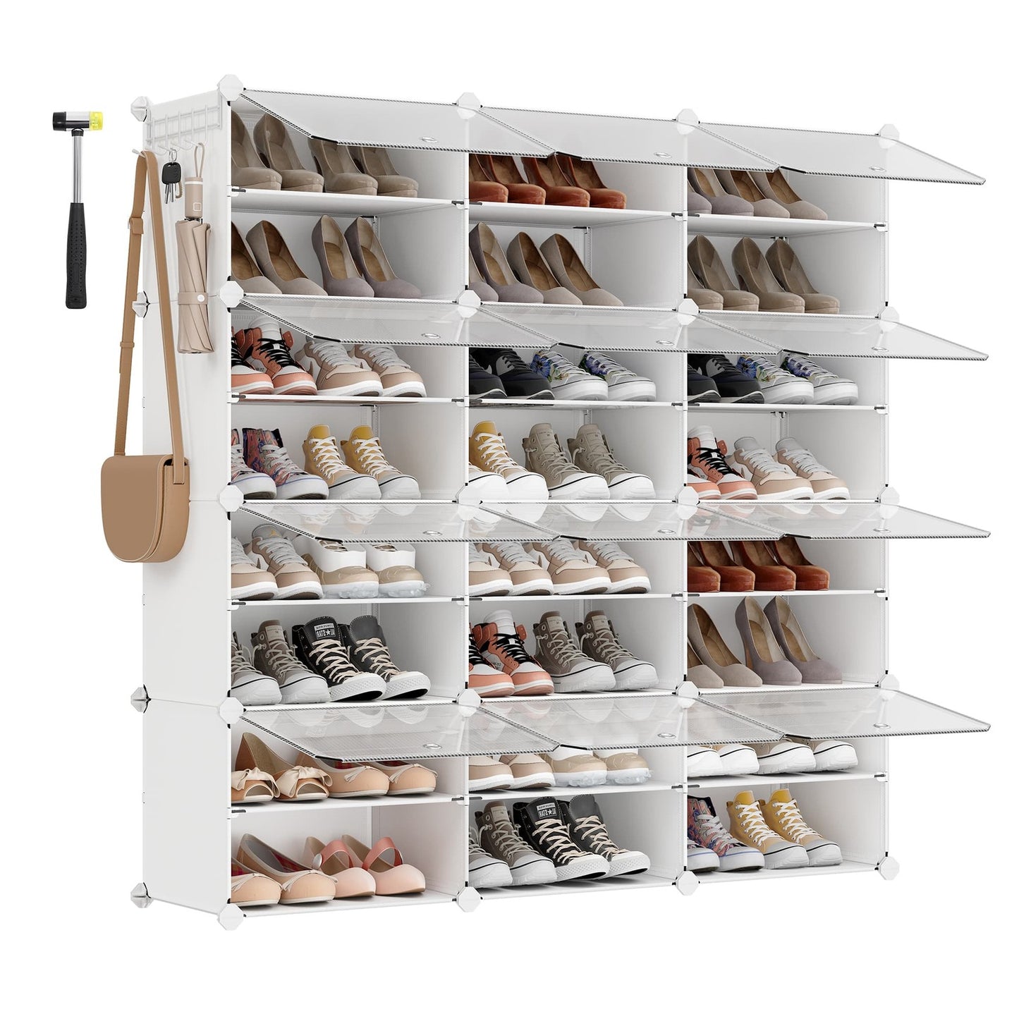 Interlocking Plastic Shoe Rack Cloud White - image 12