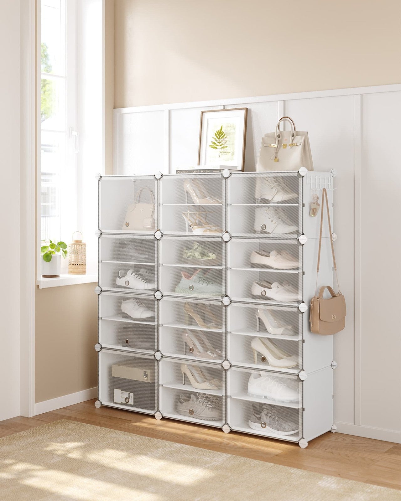 Interlocking Plastic Shoe Rack Cloud White - image 13