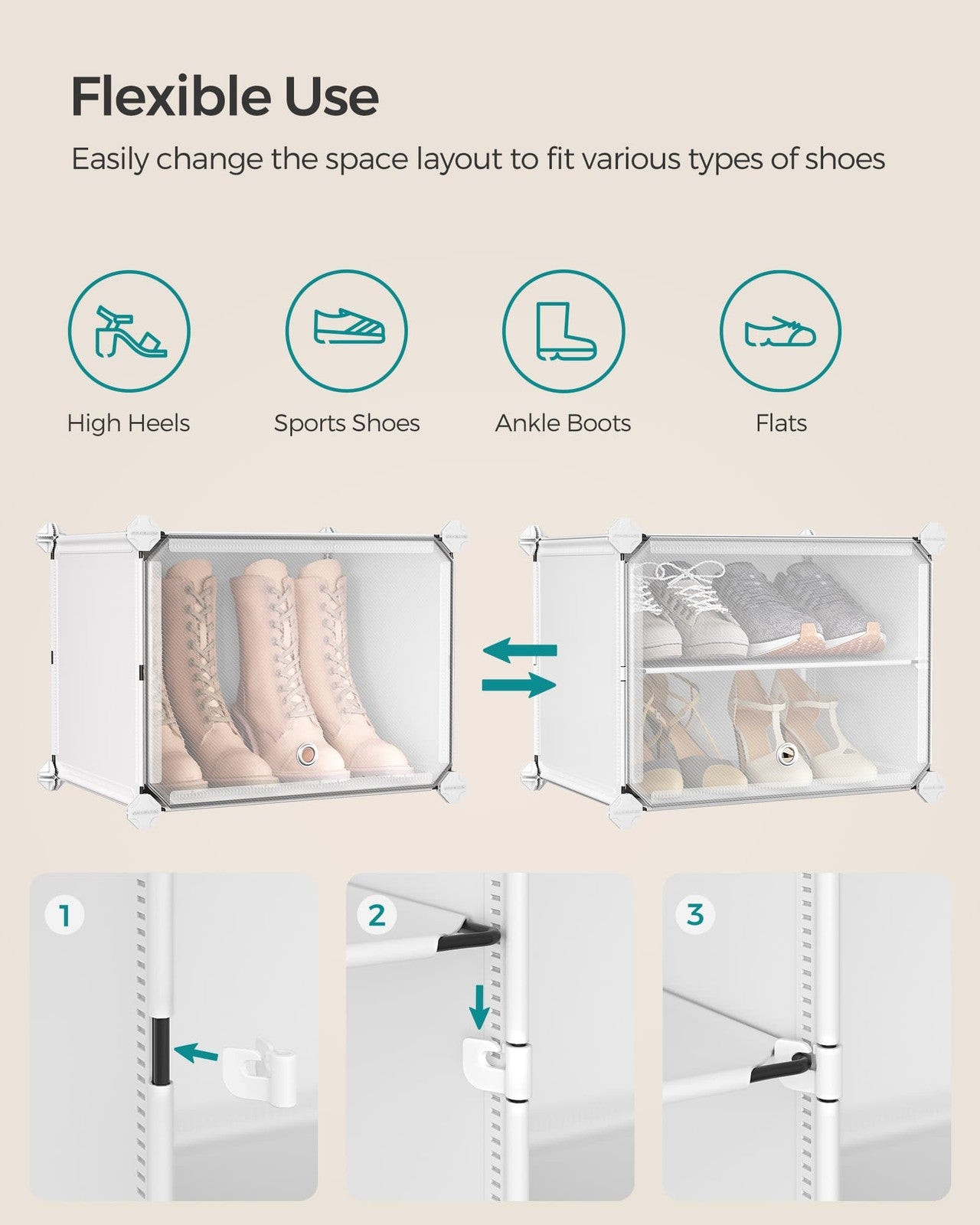 Interlocking Plastic Shoe Rack Cloud White - image 18