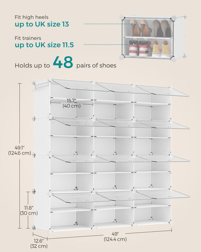 Interlocking Plastic Shoe Rack Cloud White - image 19