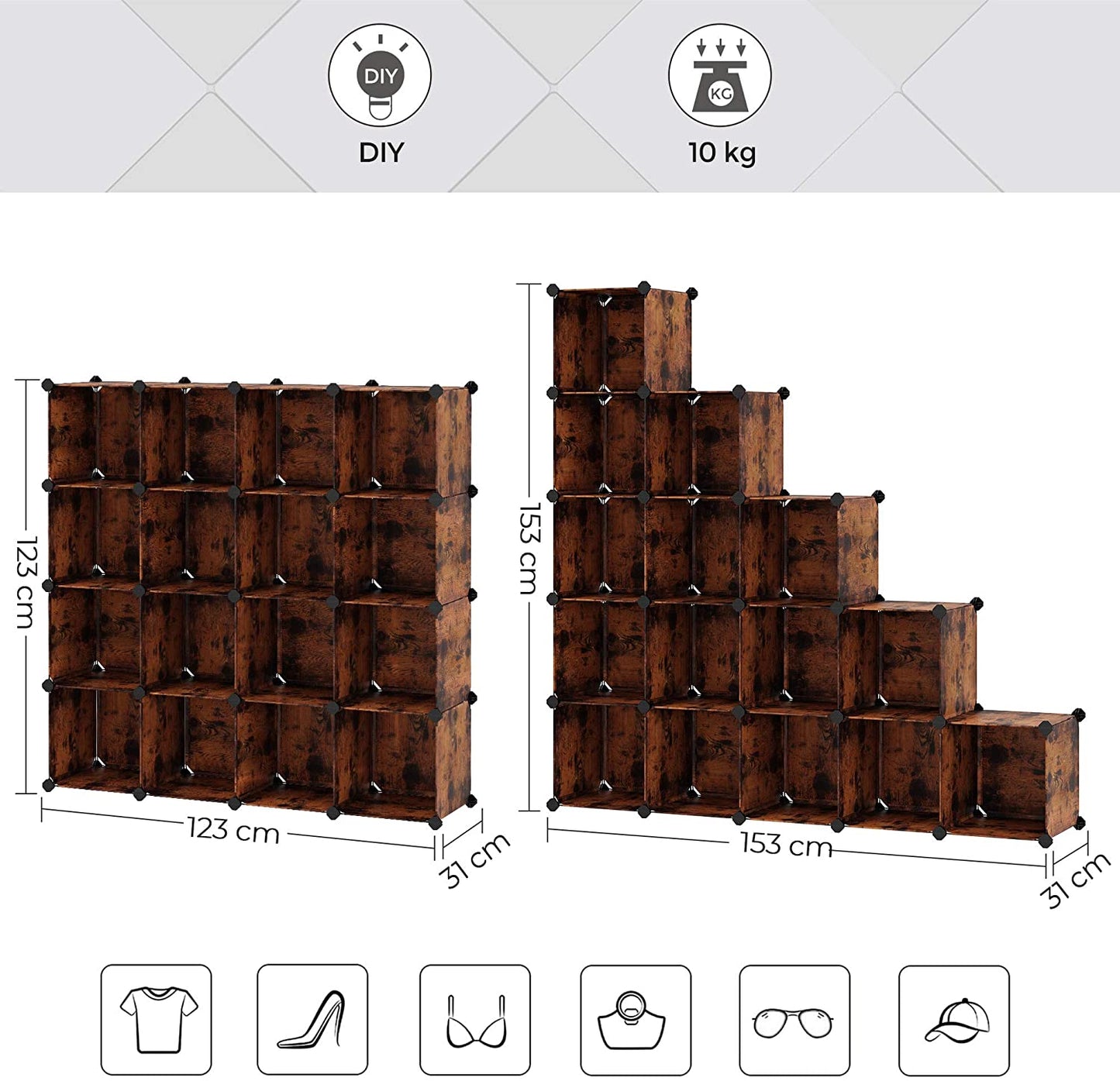 Set of 16 Plastic Cube Storage Organizer - image 7