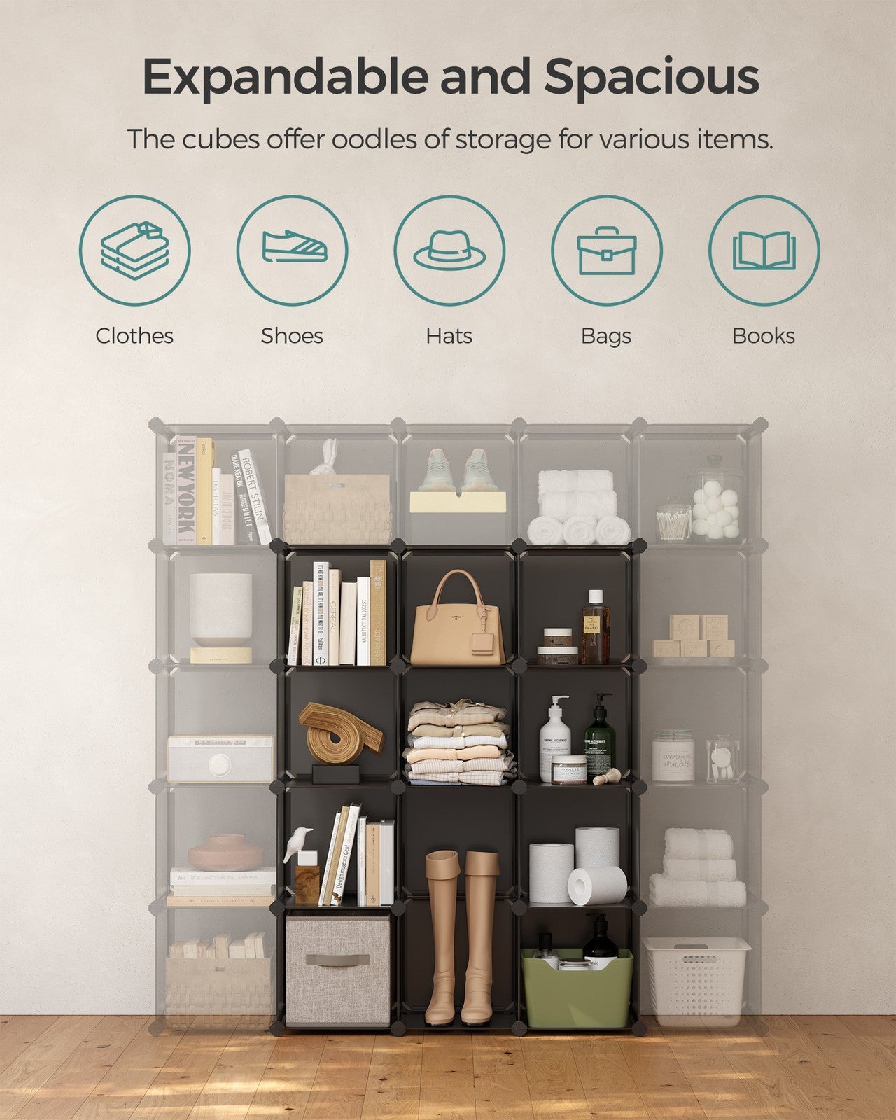 Set of 16 Plastic Cube Storage Organizer - image 30