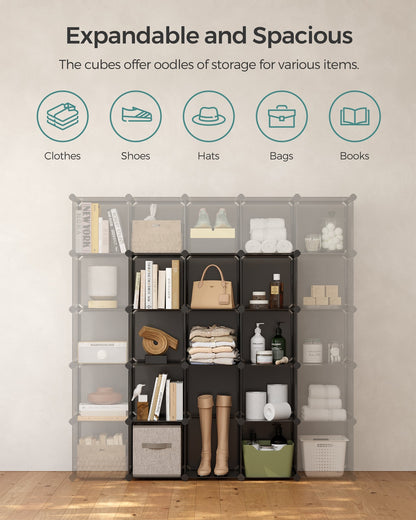 Cube Storage Organiser with 16 Storage Boxes Slate Grey - image 6