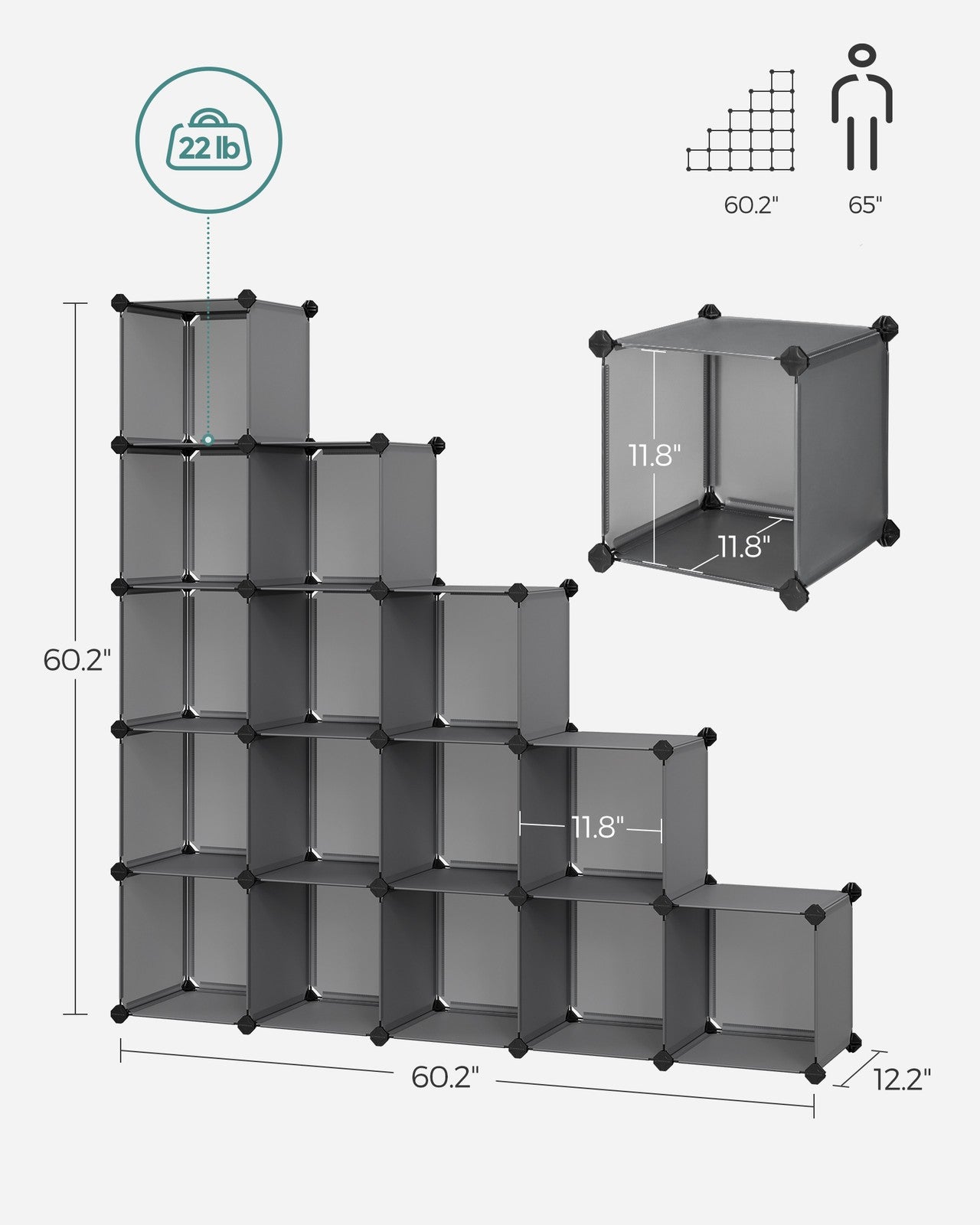 Set of 16 Plastic Cube Storage Organizer - image 31
