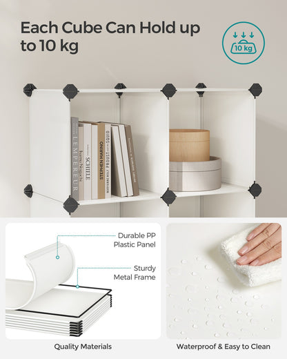 31 x 123 x 123 cm 16-Cube Storage Unit Cream White - image 4