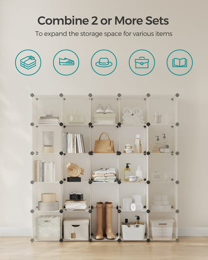 Set of 16 Plastic Cube Storage Organizer - image 13
