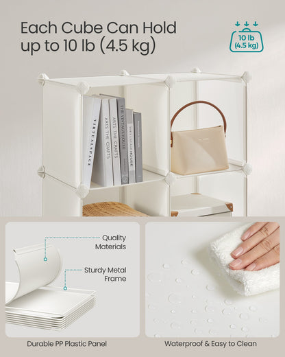 16-Cube Plastic Stackable Storage Unit Cream White - image 3