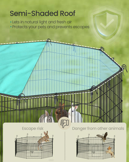 Small Animal Playpen with Roof 8 Panels 138 x 138 x 60 cm Ink Black - image 4