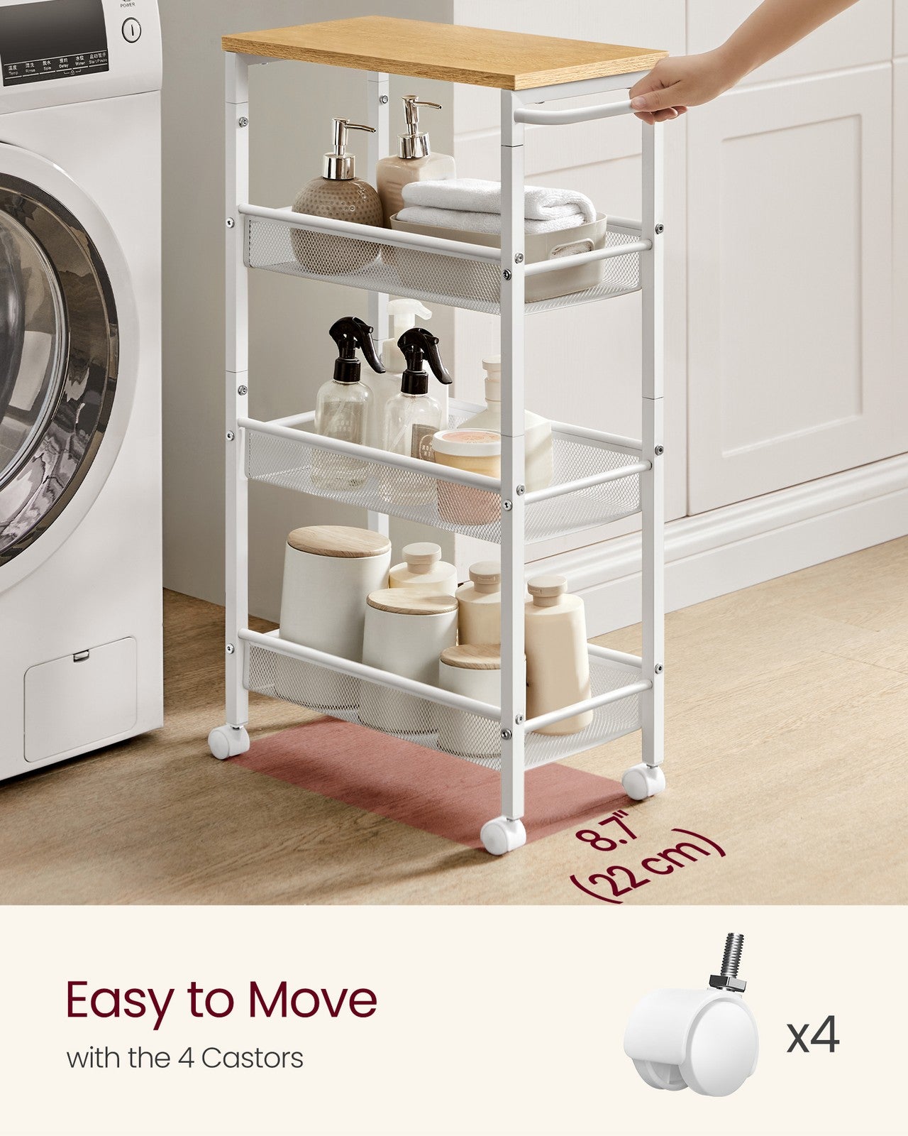 Space-Saving Kitchen Cart with Wheels - image 10