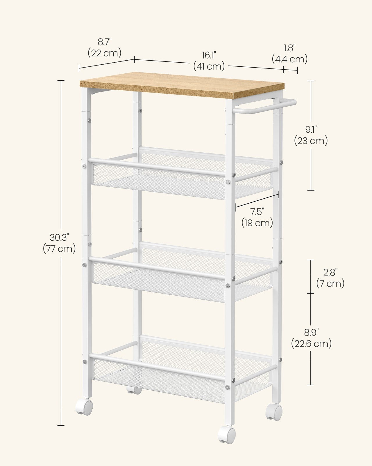Space-Saving Kitchen Cart with Wheels - image 12