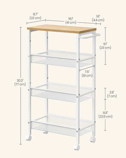 Space-Saving Kitchen Cart with Wheels - image 12