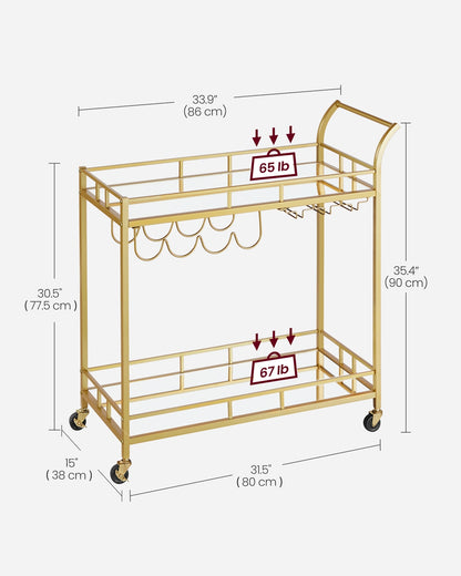Bar cart with mirrored shelves - image 6