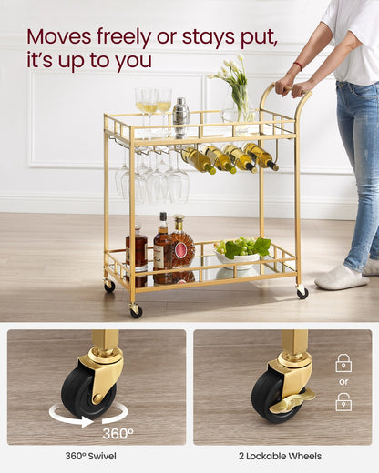 Bar cart with mirrored shelves - image 7