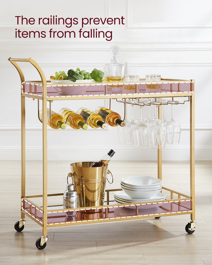 Bar cart with mirrored shelves - image 8