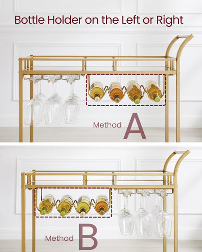 Bar cart with mirrored shelves - image 9
