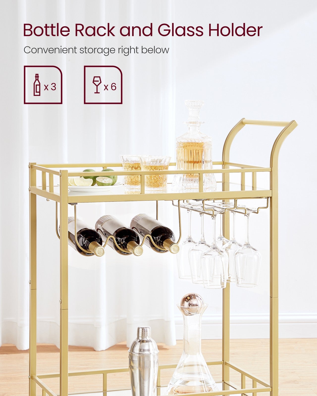 Drinks Trolley Metallic Gold - image 5