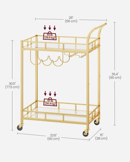 Drinks Trolley Metallic Gold - image 7