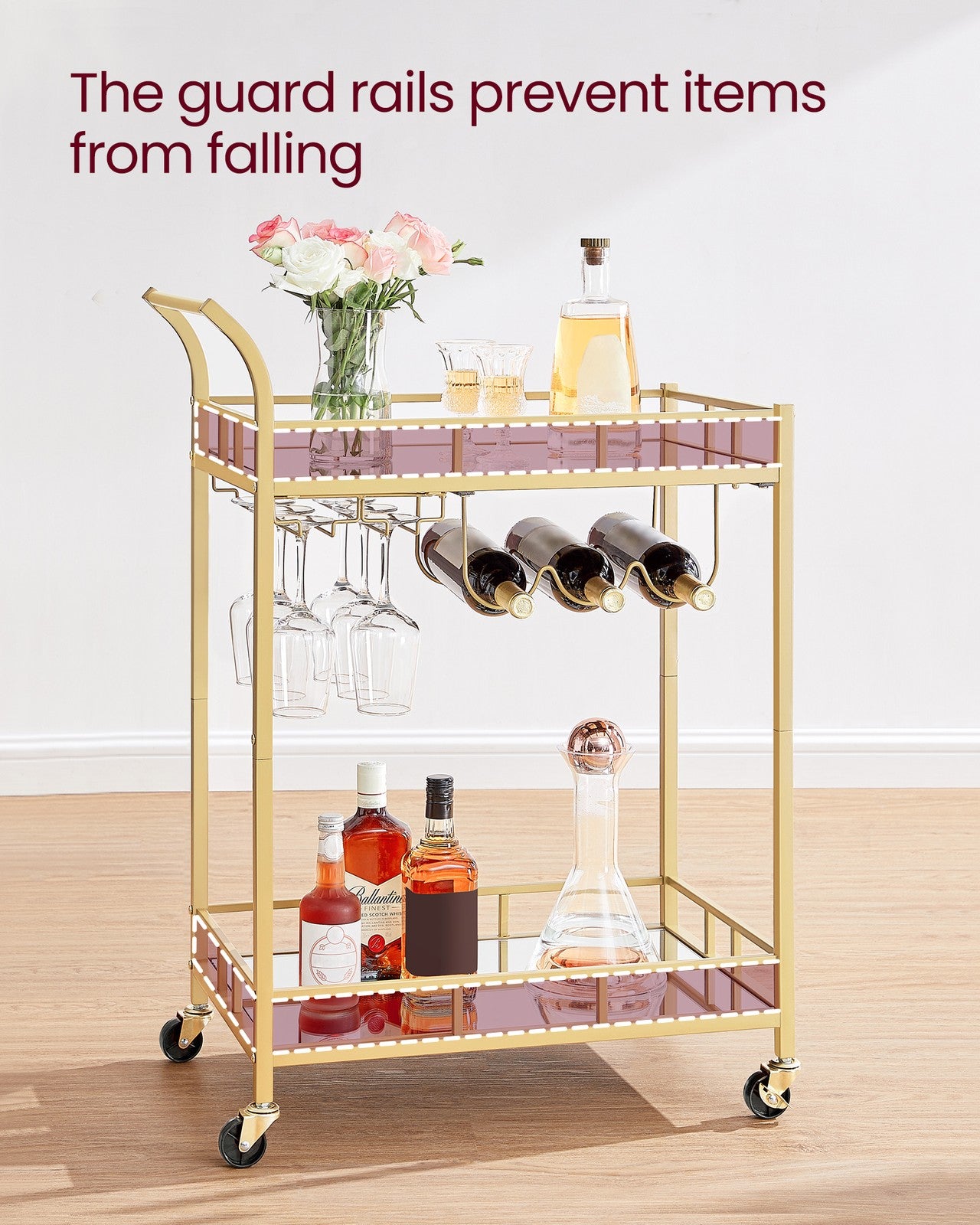 Drinks Trolley Metallic Gold - image 8