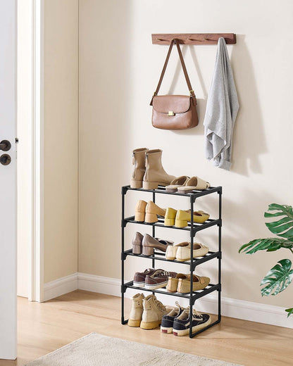4-Tier Shoe Rack Fits 5 to 10 Pairs 30 x 42.5 x 71.5 cm Black - image 2