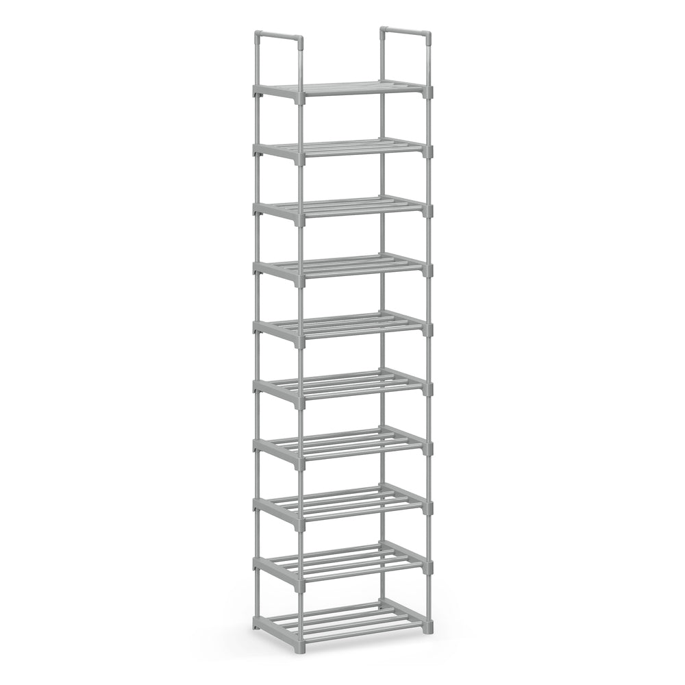 Shoe Rack 10-Tier Metal Shoe Storage Organiser 30 x 45 x 174 cm Grey - image 2