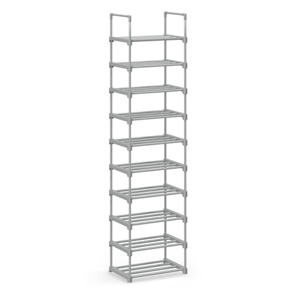 Shoe Rack 10-Tier Metal Shoe Storage Organiser 30 x 45 x 174 cm Grey - image 2