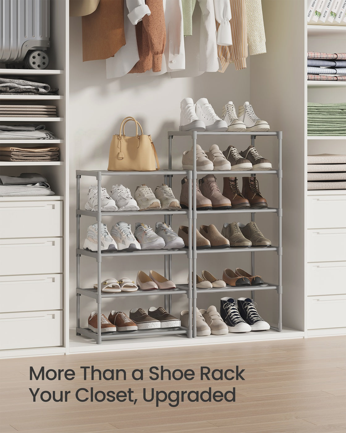 Shoe Rack 10-Tier Metal Shoe Storage Organiser 30 x 45 x 174 cm Grey - image 9