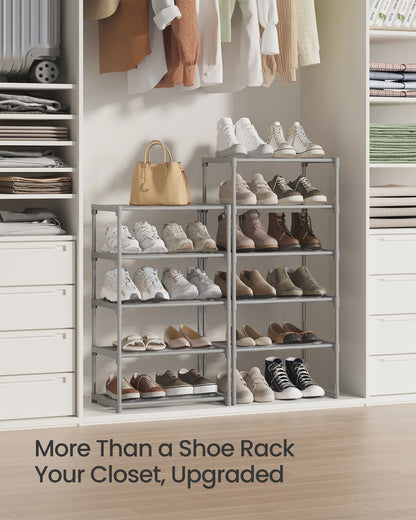 Shoe Rack 10-Tier Metal Shoe Storage Organiser 30 x 45 x 174 cm Grey - image 9