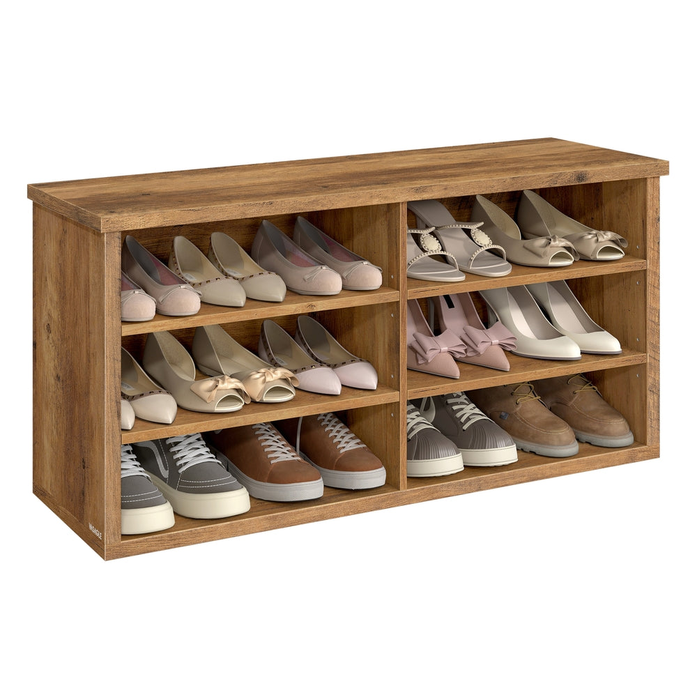 Shoe storage bench with adjustable shelves - image 1