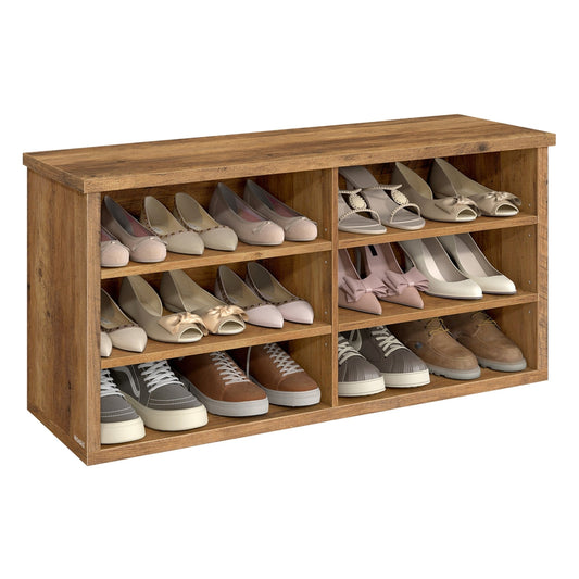 Shoe storage bench with adjustable shelves - image 1