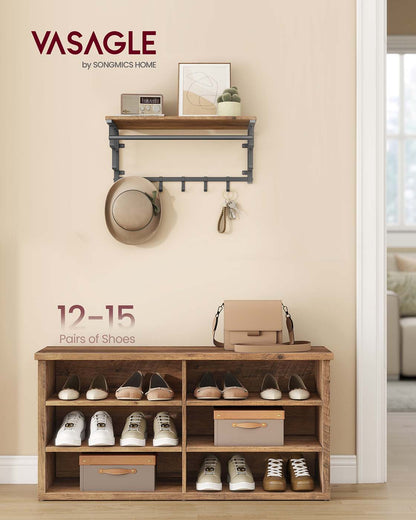 Shoe storage bench with adjustable shelves - image 2