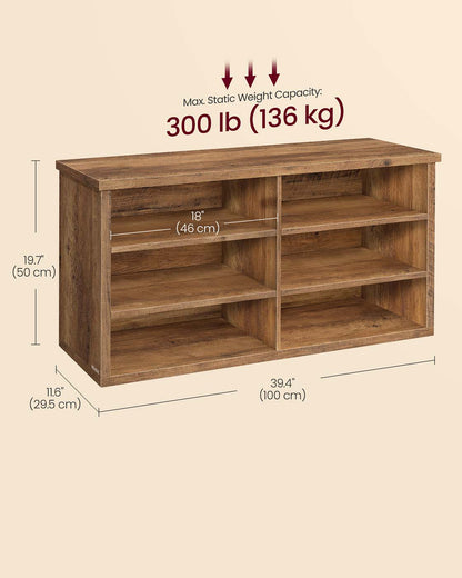 Shoe storage bench with adjustable shelves - image 5