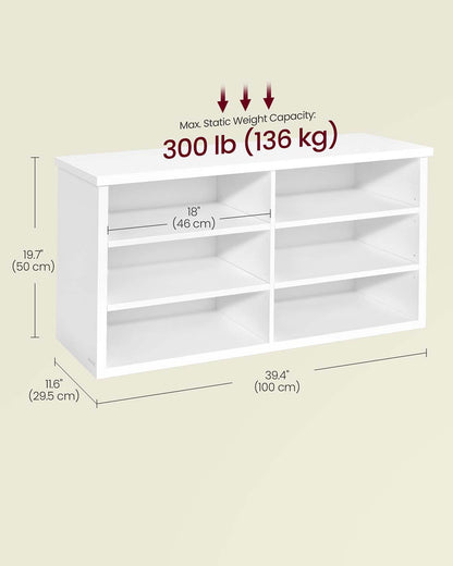 Shoe storage bench with adjustable shelves - image 11
