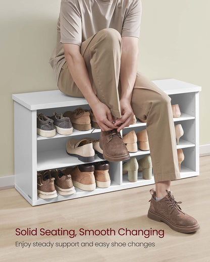 Shoe storage bench with adjustable shelves - image 12